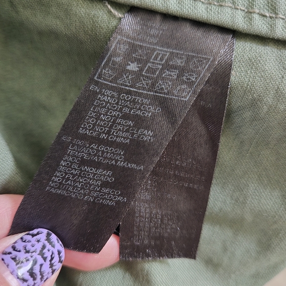 Forever21 green leopard anorak drawstring casual fall jacket - Picture 6 of 7